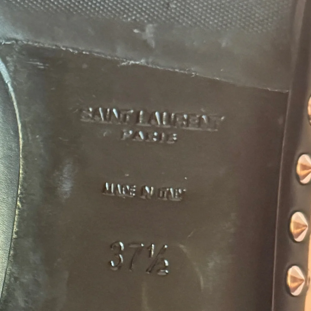 Saint Laurent, Studded Black Flats 37.5 - Picture 7 of 7